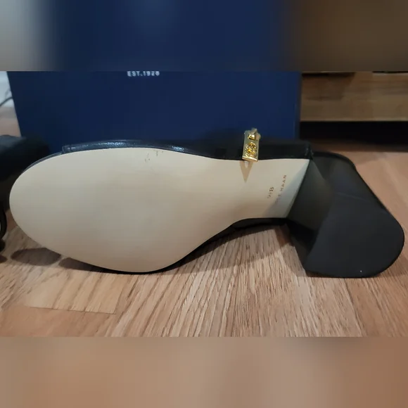 Cole Haan ZULA SHOOTIE II Block Heel Open Toe Shoe, Black leather, Size 9B - Picture 11 of 12